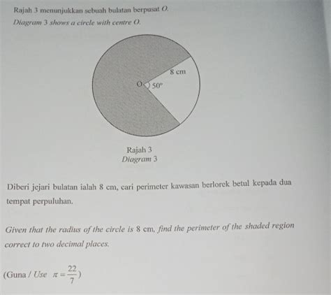 solved rajah  menunjukkan sebuah bulatan berpusat  diagram  shows