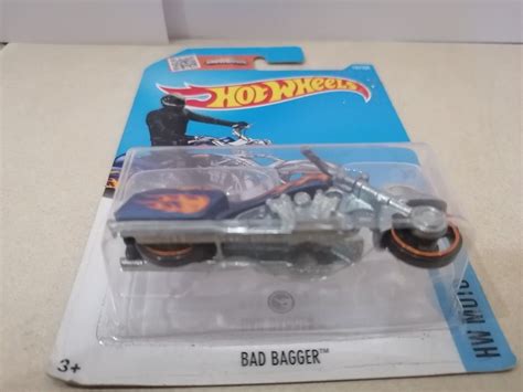 Hot Wheels Hw Moto Bad Bagger Metalflake Blue Regular Treasure Hunt Hobbies Toys