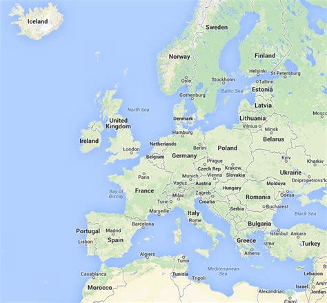 Map Of European Countries Google Maps