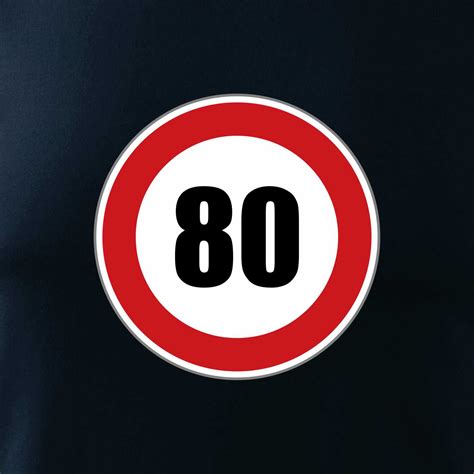Dopravní značka - omezení rychlosti 80 - Tílko pánské Core | MyShirt.cz