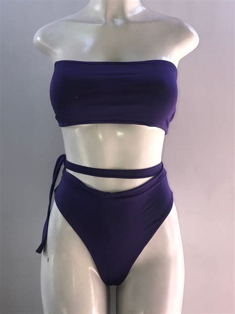 Purple Bikini Set Bikini Sexy Bikini Beachwear Swimwear Etsy