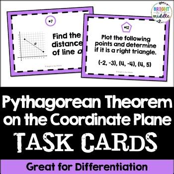 Pythagorean Theorem On The Coordinate Plane Task Cards 8 G 8 TPT