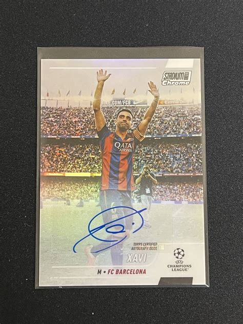 Xavi Topps Stadium Club Chrome Uefa Champions League Auto Fc