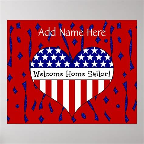 Welcome Home Sailor Customizable Name Poster