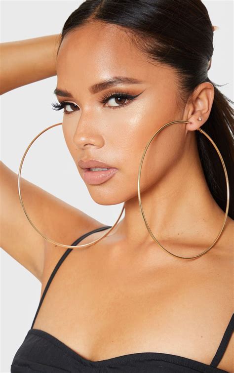 Extra Large K Gold Hoop Earrings