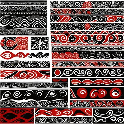 Maori Patterns vector set white background isolated a high qua ...