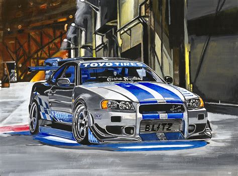 Nissan GTR R34 (Fast and Furious) — Car Art by Chan