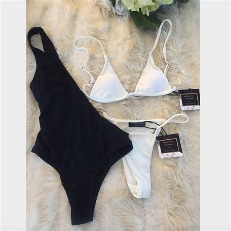 Beverly Hills Boutique Swim New Ribbed Pc Set Bikini Black White Swimsuit Poshmark