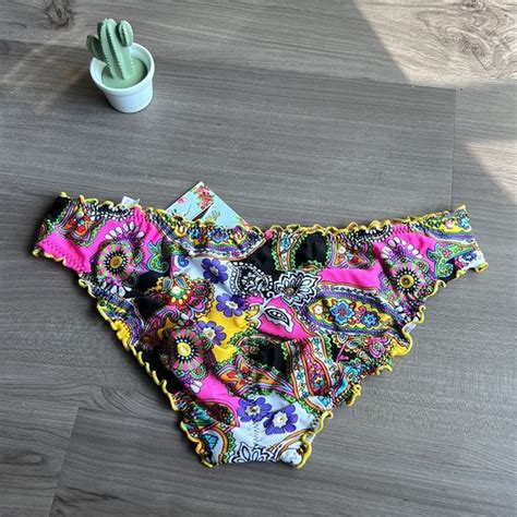 Luli Fama Swim Luli Fama Fiesta Y Caribe Full Ruched Back Bottom Size Xl Bikini Bottom