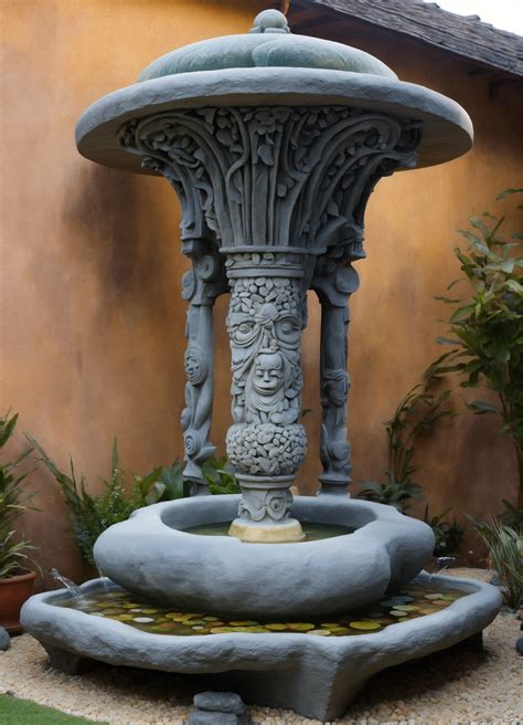 Lexica An Ancient Stone Fountain Hand Made Meditative Sculptured