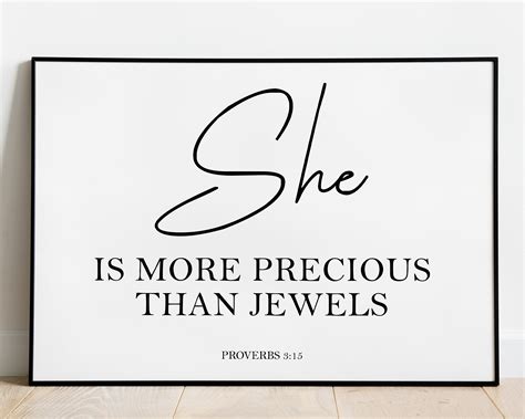 She Is More Precious Than Jewels Proverbs 3 15 Esv Version Etsy Uk