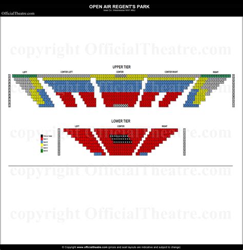 Regents Park Open Air Theatre London Seat Map And Prices For On The Town