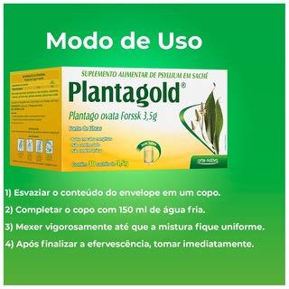 Planta Gold Psyllium Plantago Ovata Rico Em Fibras Sem Sabor Sach S