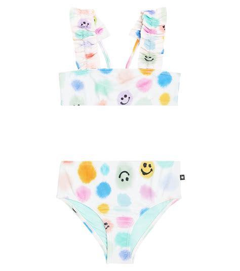 Bikini Con Volantes Y Lunares En Blanco Molo Mytheresa