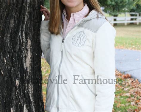 Monogrammed Fleece Hoodie Jacket - Etsy