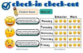 Student Check-In Check-Out Template by Penguin Principal | TPT