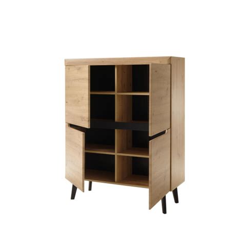 Highboard Torge Eiche Artisan Schwarz 439 00