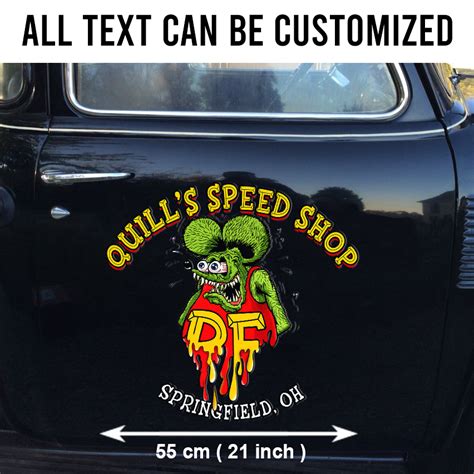 Pcs Personalized Hot Rod Garage Door Art Rat Fink Garage Kustom Kulture Vinyl Stickers Bluefink
