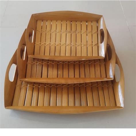 Jual NAMPAN SAJI BAMBU BAKI BAMBU ANYAMAN TRAY FOOD TDZ Ready Shopee