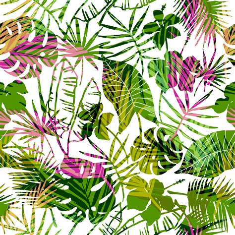 Seamless Exotic Pattern With Tropical Plants 300013 Vector Art At Vecteezy