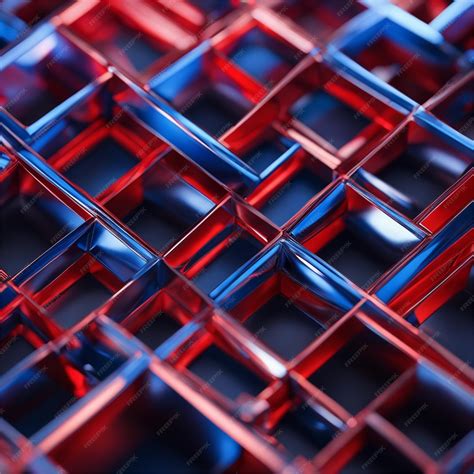 Premium Photo Red And Blue Square Shaped Abstract