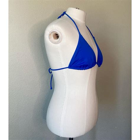 Victoria Secret Royal Blue Triangle Bikini Top Depop