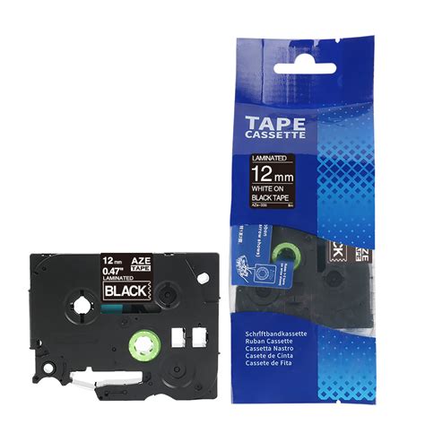 Low Cost Brother TZe-335 Compatible 12mm White Text On Black Tape at ...