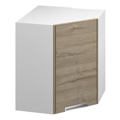 Meuble D Angle Haut Pachira Bois L 63 X H 72 X P 32 Cm 1 Porte