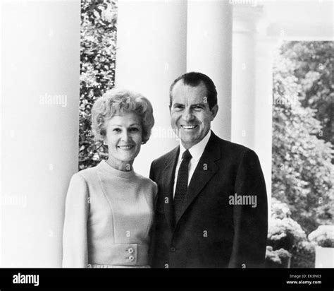 Us President Richard Nixon And His Wife Pat Portrait At White House