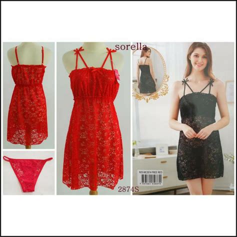 Jual SORELLA LINGERIE SET G STRINGS 874 RED SIZE FREE FIT M L NORMAL PRICE 400 RIBU Shopee