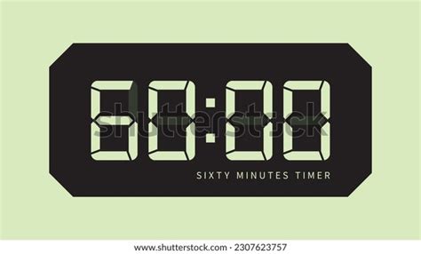 60 Minute Timer Digital Clock Icon Stock Vector (Royalty Free ...