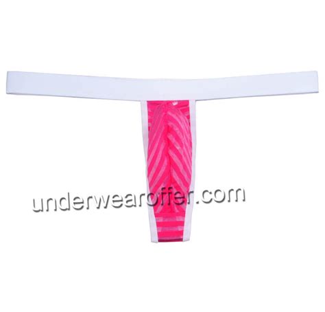 New Men S Mesh Striped Thong Spun Yarn Belt Micro Bikini Underwear Pouch T Back G String Mini