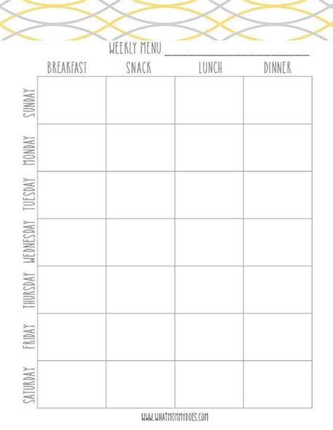 20 Free Menu Planner Template