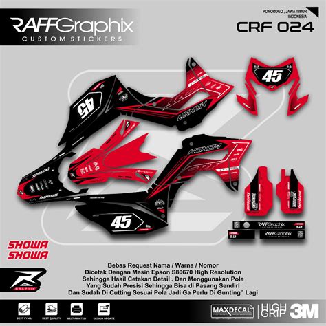 Jual DECAL CRF 150 CUSTOM DECAL CRF 150 BIRU MERAH PUTIH 024 DECAL CRF