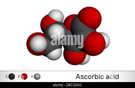 Vitamin C Ascorbic Acid Ascorbate Molecule Skeletal Formula Stock