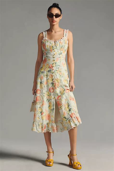 By Anthropologie Ruffled Eyelet Dress Anthropologie