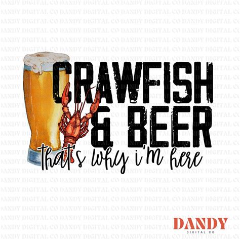 Crawfish And Beer Crawfish Png Crawfish Clipart Sublimation Etsy