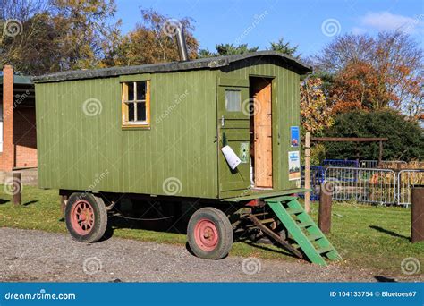 Old Green Vintage Shepherds Hut Editorial Stock Image Image Of