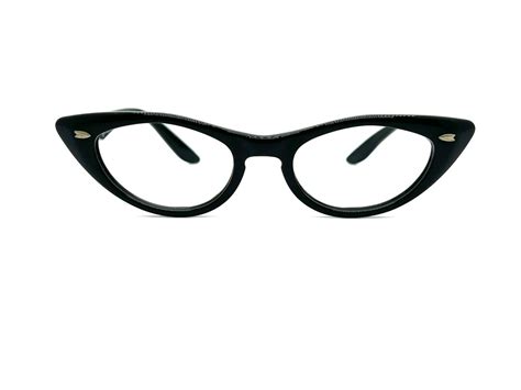 Unworn 50s Cat Eye Eyeglass Frames New Old Stock Vintage Black Cat Eye