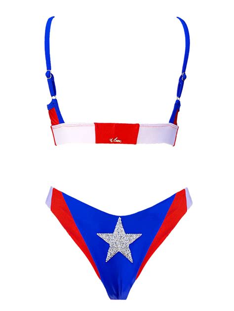 Puerto Rico Flag Bikini Top Water Vixen Swim