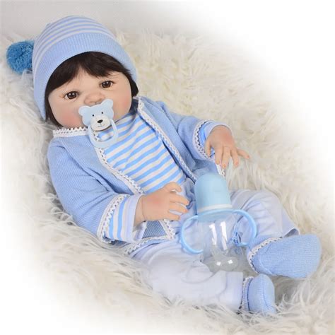 23 Inch Boneca Bebes Reborn Boy Full Body Silicone Vinyl Reborn Baby