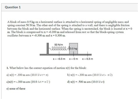 Solved A block of mass 0.5 kg on a horizontal surface is | Chegg.com