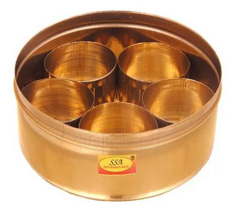 Pure Brass Box Mandir Roli Chawal Chandan Kumkum Puja Box Dibbi With