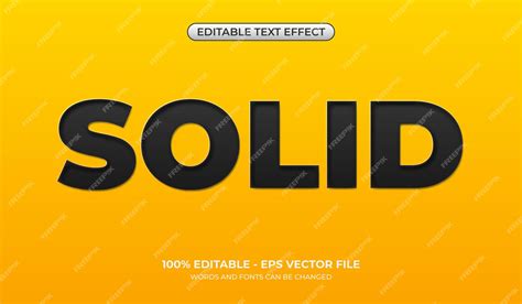 Premium Vector | Black solid text effect Editable black and bold text ...