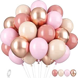 Amazon Blush Nude Balloons Pcs Rose Gold Dusty Pink And Beige Latex For Girls Birthday