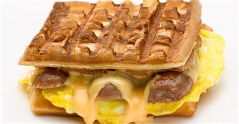 Sausage Egg And Cheese Waffle Sandwiches Recipe Eat Smarter Usa