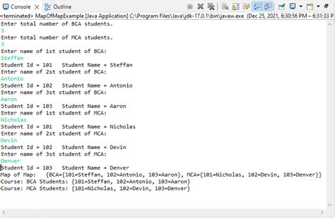 Map Of Map In Java Javatpoint