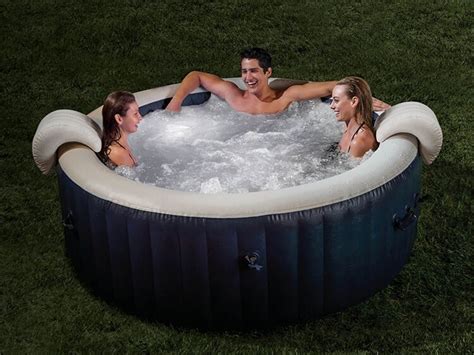 Intex PureSpa Navy Bubbel Opblaasbare Jacuzzi 4 Persoons Uw Buiten