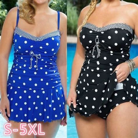Plage Sexy Bikini Femmes Sexy Grande Taille S XL Maillots De Bain Bikini Une PièCe Polka Dot