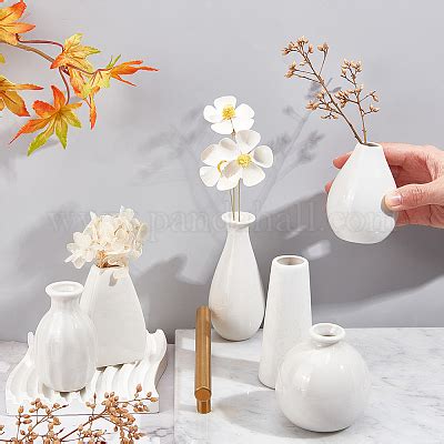 Wholesale NBEADS 6 Pcs Mini Ceramic Flower Vase Pandahall